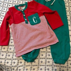 Sugar DumplinStriped Red and Green Kids 2 piece Set. “C”